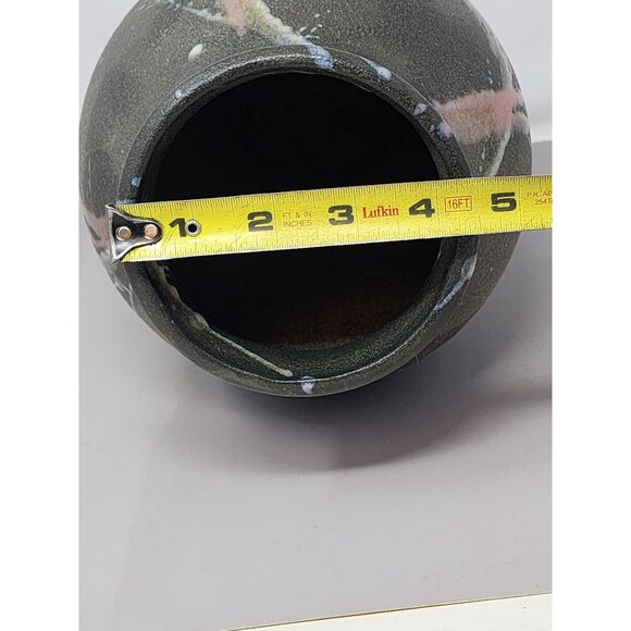 Large Art Stoneware Vase With Abstract Splatter Design‎ Harris Potteries Chicago - Picture 11 of 11